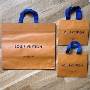 Louis Vuitton Orange Bags with Blue Handles